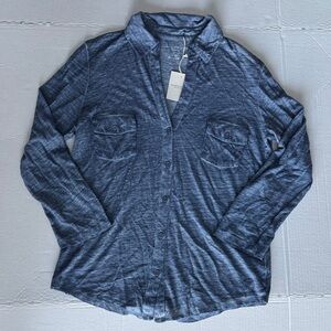 Majestic Filatures Blue Linen Shirt